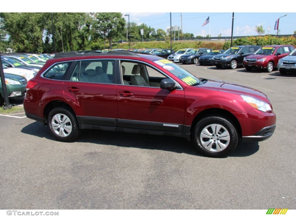 2011 Outback 2.5i Wagon - Ruby Red Pearl / Warm Ivory photo #4