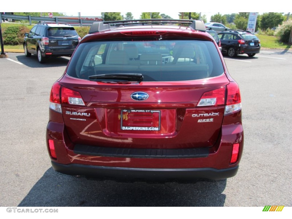 2011 Outback 2.5i Wagon - Ruby Red Pearl / Warm Ivory photo #7