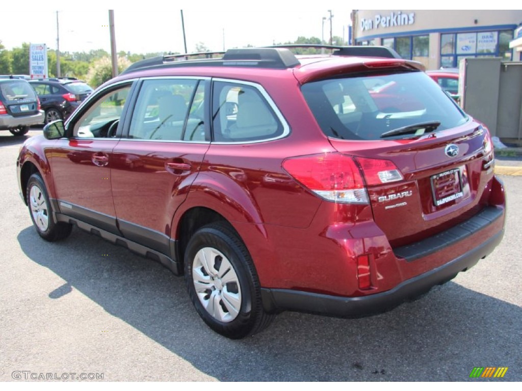 2011 Outback 2.5i Wagon - Ruby Red Pearl / Warm Ivory photo #10