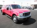 2004 Red Ford F350 Super Duty Lariat Crew Cab 4x4 Dually  photo #2