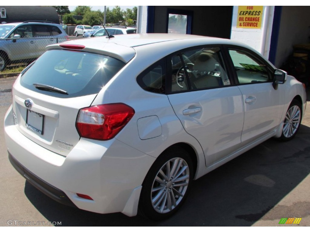 2012 Impreza 2.0i Premium 5 Door - Satin White Pearl / Ivory photo #6