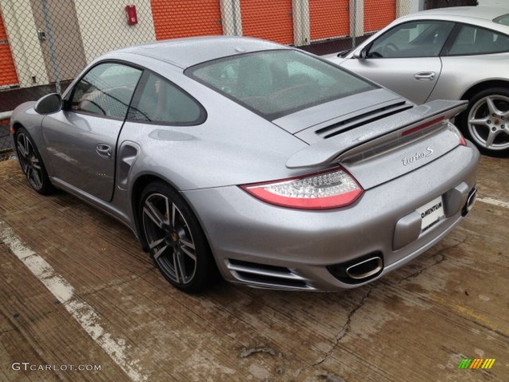 2012 911 Turbo S Coupe - Platinum Silver Metallic / Carrera Red Natural Leather photo #6