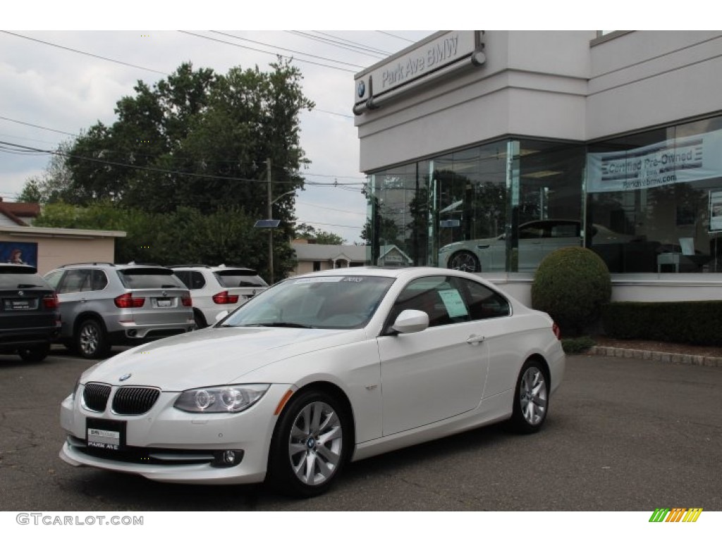 2013 3 Series 328i Coupe - Mineral White Metallic / Coral Red/Black photo #1