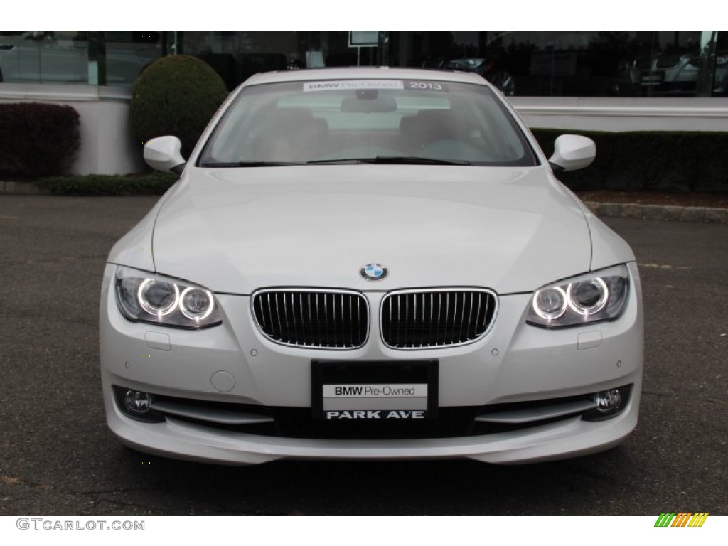 2013 3 Series 328i Coupe - Mineral White Metallic / Coral Red/Black photo #2