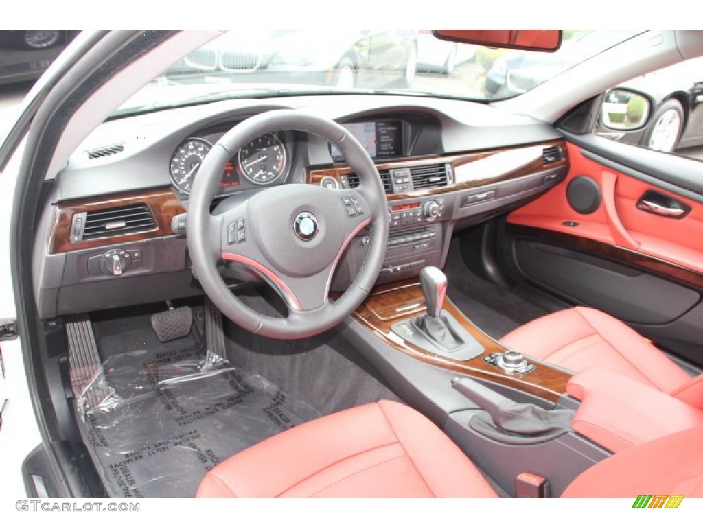 2013 3 Series 328i Coupe - Mineral White Metallic / Coral Red/Black photo #10