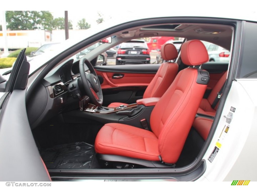 2013 3 Series 328i Coupe - Mineral White Metallic / Coral Red/Black photo #11