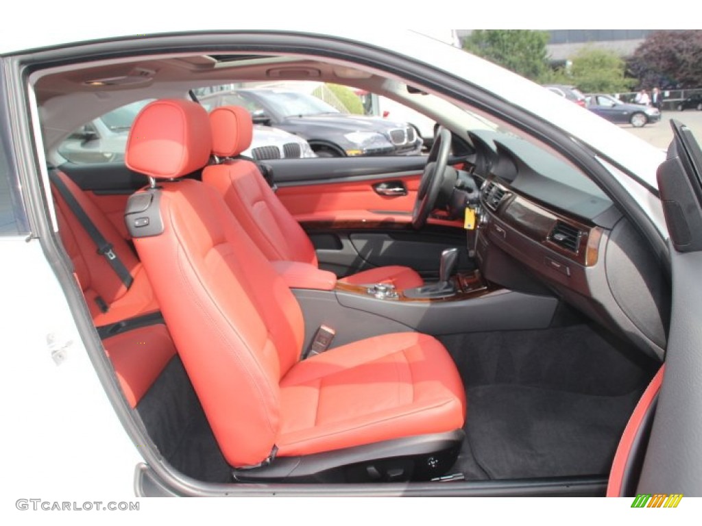 2013 3 Series 328i Coupe - Mineral White Metallic / Coral Red/Black photo #26