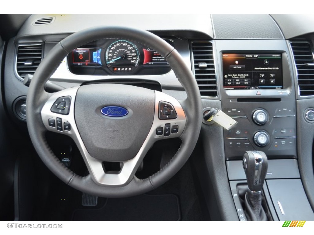 2014 Ford Taurus SEL Charcoal Black Steering Wheel Photo #85126526