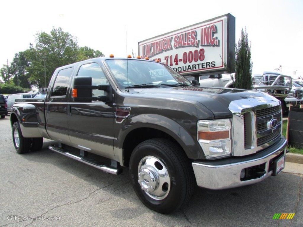 2008 F350 Super Duty XLT Crew Cab Dually - Dark Stone Metallic / Camel photo #10