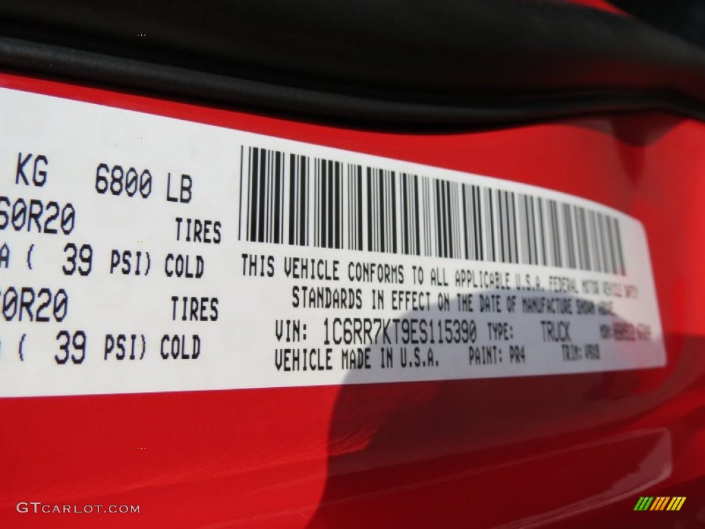 2014 1500 Color Code PR4 for Flame Red Photo #85128389