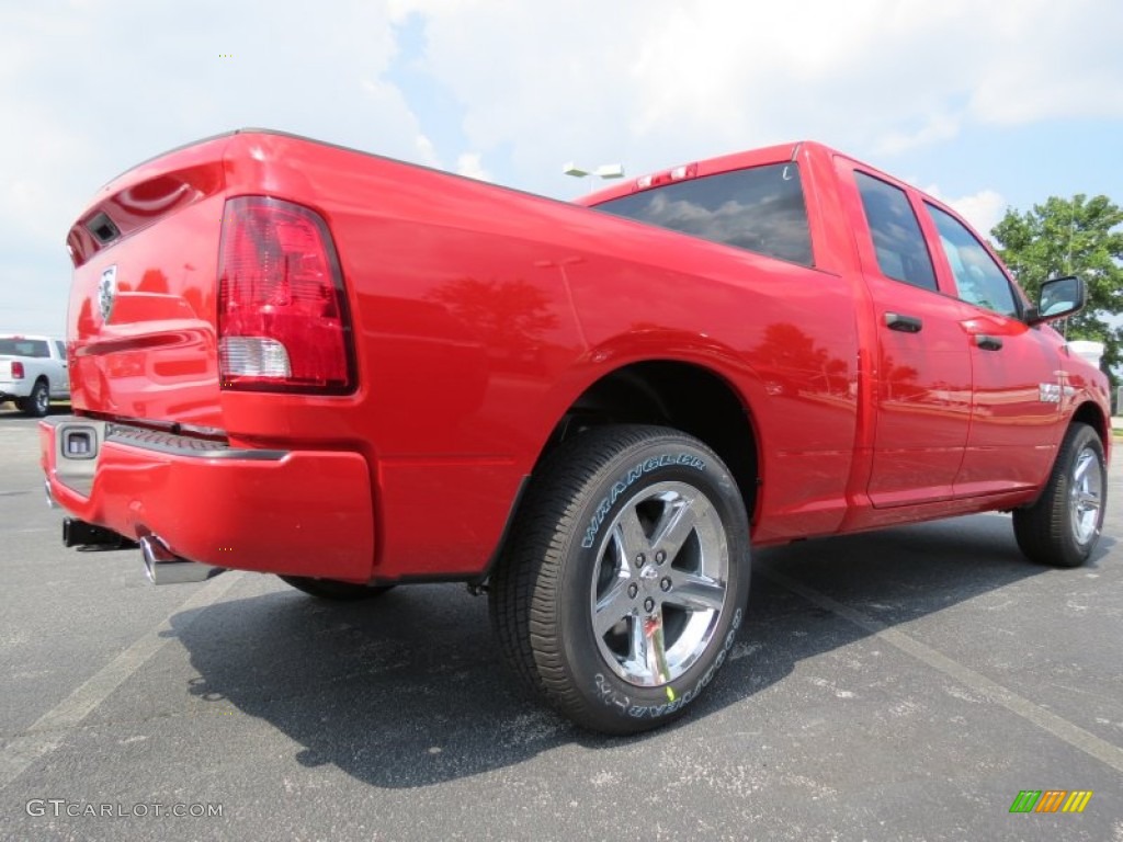 2014 1500 Express Quad Cab - Flame Red / Black/Diesel Gray photo #3