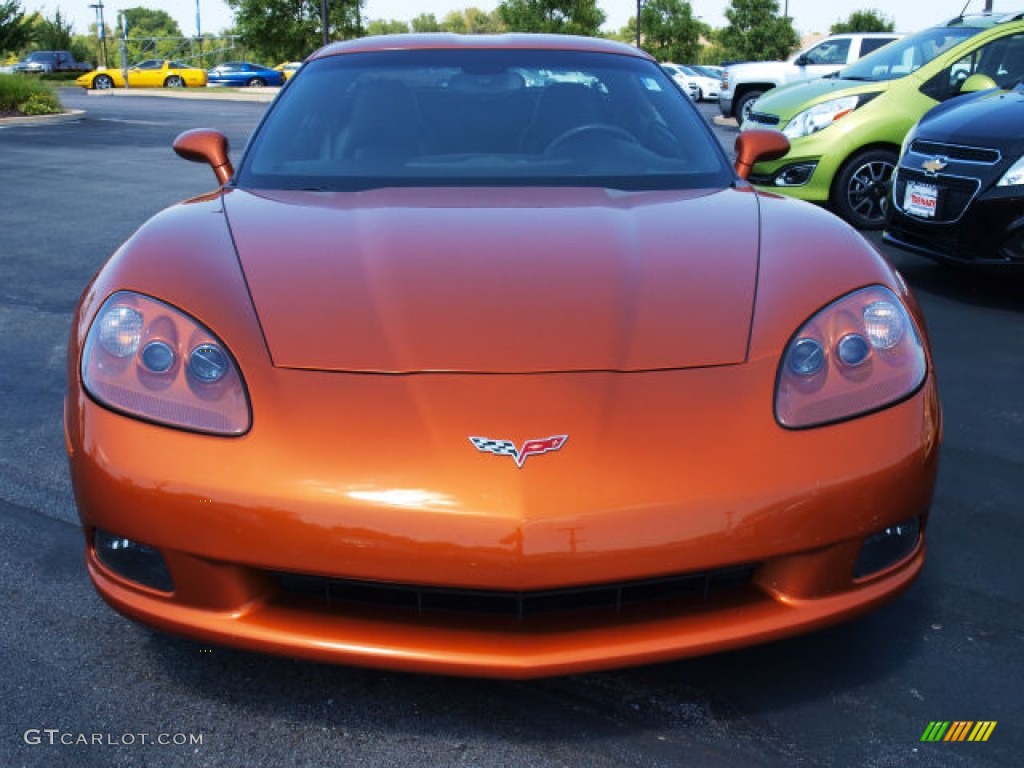 2007 Corvette Coupe - Atomic Orange Metallic / Ebony photo #8