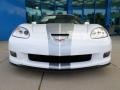 2013 Arctic White/60th Anniversary Pearl Silver Blue Stripes Chevrolet Corvette Grand Sport Coupe  photo #1