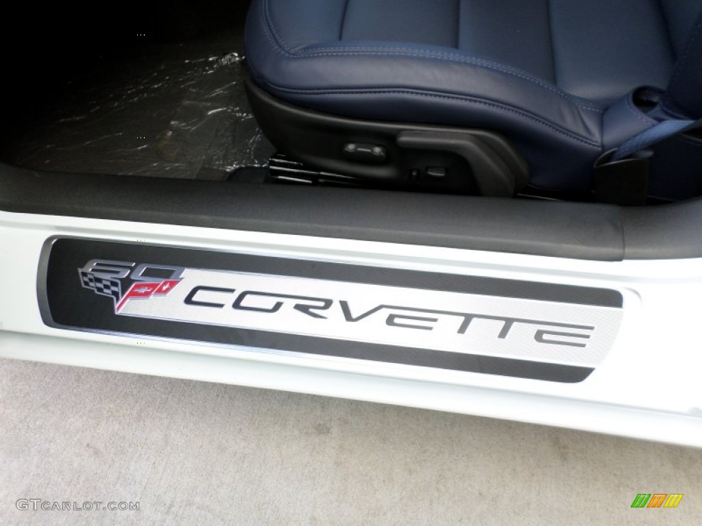 2013 Corvette Grand Sport Coupe - Arctic White/60th Anniversary Pearl Silver Blue Stripes / Diamond Blue/60th Anniversary Design Package photo #33