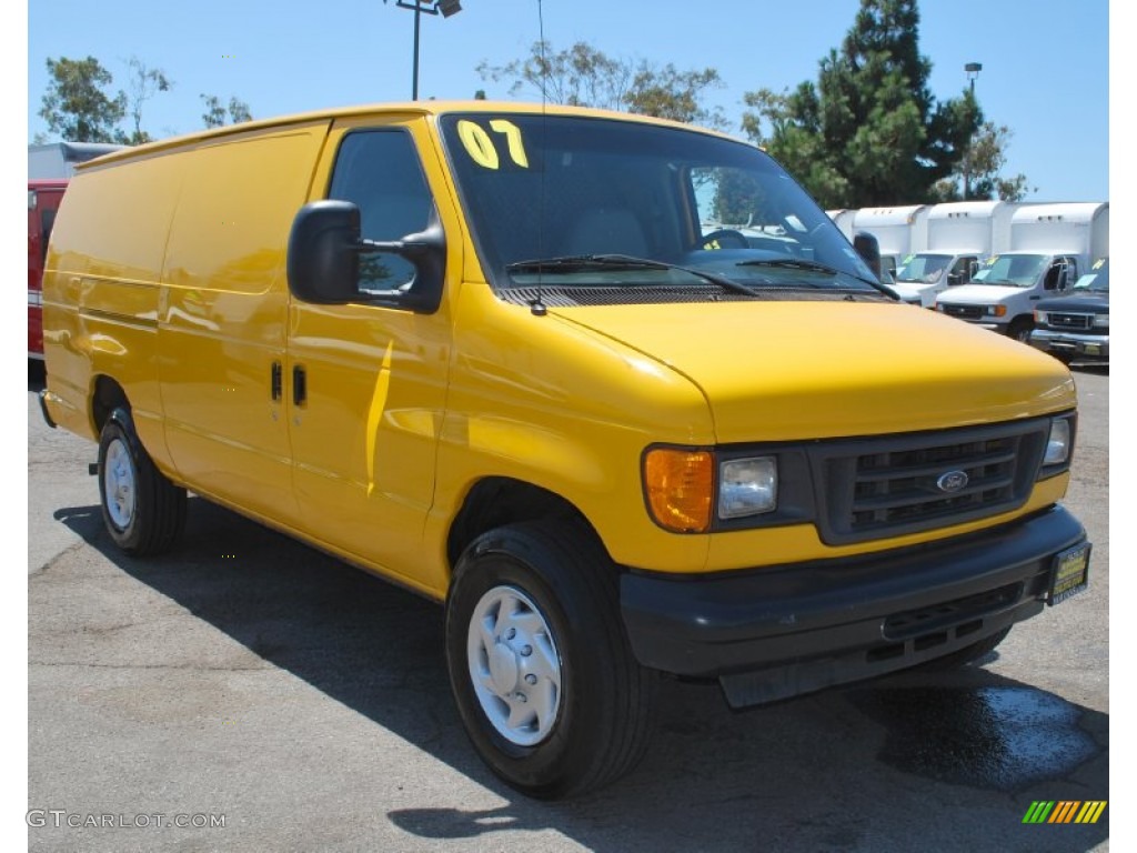 2007 E Series Van E250 Cargo - Fleet Yellow / Medium Flint Grey photo #1