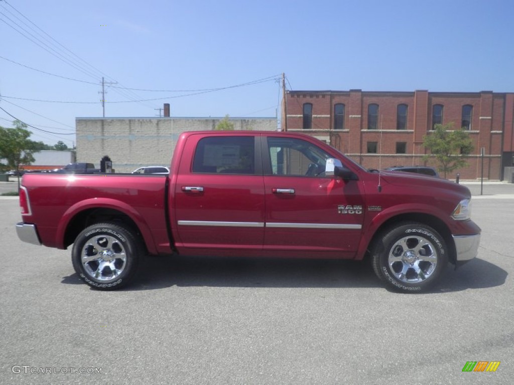 2014 1500 Laramie Crew Cab 4x4 - Deep Cherry Red Crystal Pearl / Black photo #2