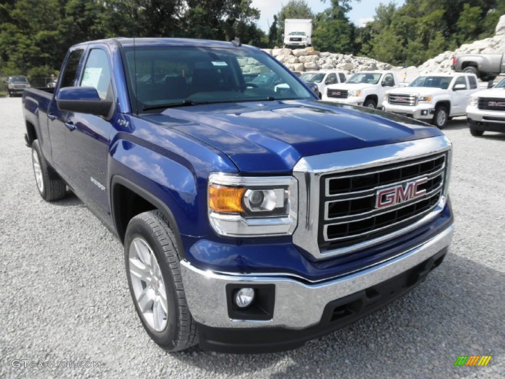 Cobalt Blue Metallic 2014 GMC Sierra 1500 SLE Double Cab 4x4 Exterior Photo #85132748