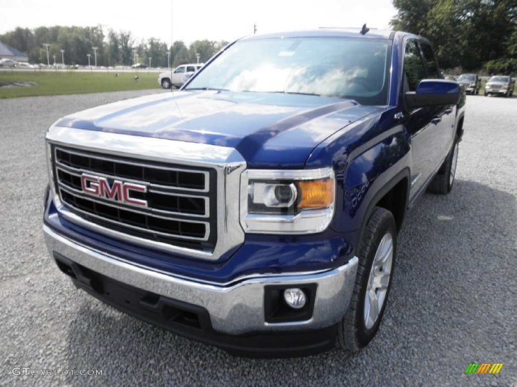 2014 Sierra 1500 SLE Double Cab 4x4 - Cobalt Blue Metallic / Jet Black photo #3