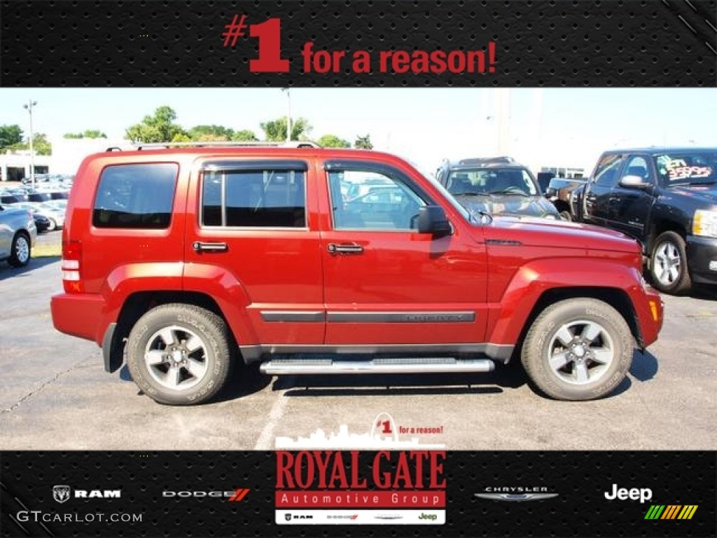 2008 Liberty Sport 4x4 - Red Rock Crystal Pearl / Pastel Slate Gray photo #1