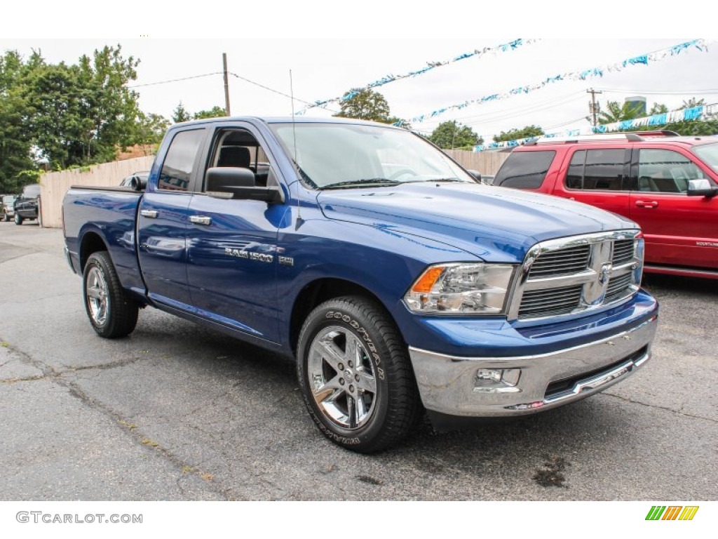 2011 Ram 1500 Big Horn Quad Cab 4x4 - Deep Water Blue Pearl / Dark Slate Gray/Medium Graystone photo #7