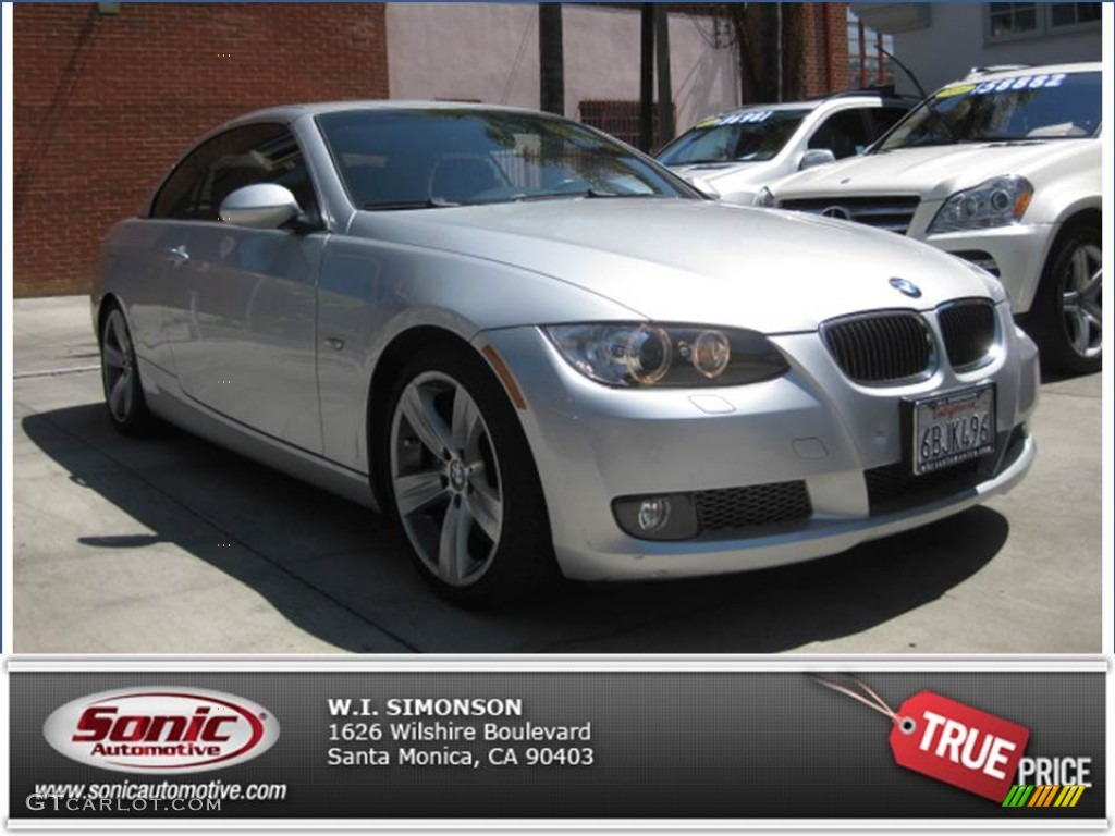 2007 3 Series 335i Convertible - Titanium Silver Metallic / Black photo #1