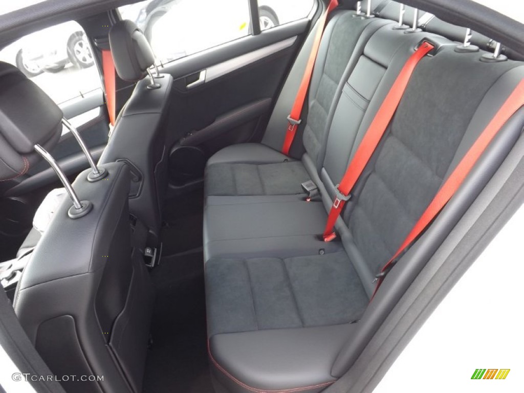 Black/Red Stitch w/DINAMICA Inserts Interior 2014 Mercedes-Benz C 300 4Matic Sport Photo #85138409