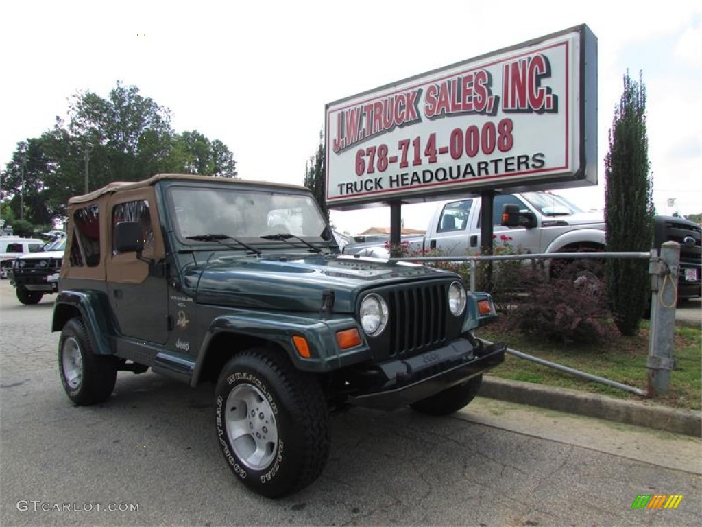 1999 Wrangler Sahara 4x4 - Forest Green Pearlcoat / Camel photo #12