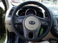 2013 Kia Soul Sand/Black Houndstooth Cloth Interior Steering Wheel Photo