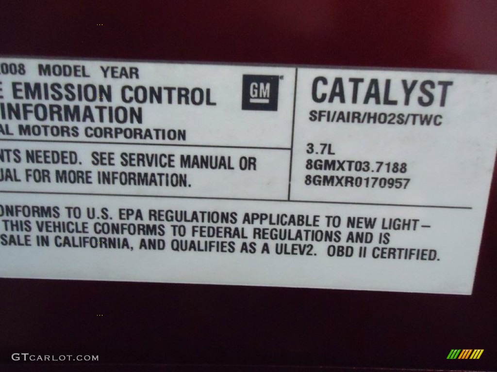 2008 Isuzu i-Series Truck i-370 LS Crew Cab Info Tag Photo #85148834