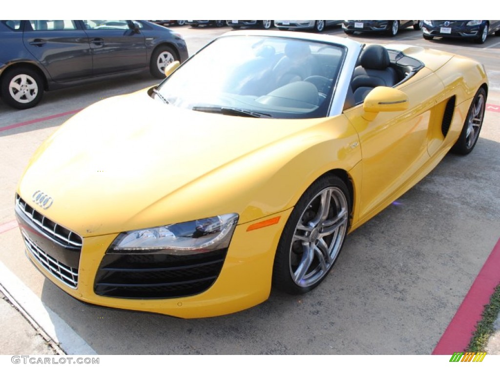 Audi Exclusive Custom Color Speed Yellow 2011 Audi R8 Spyder 5.2 FSI quattro Exterior Photo #85153520