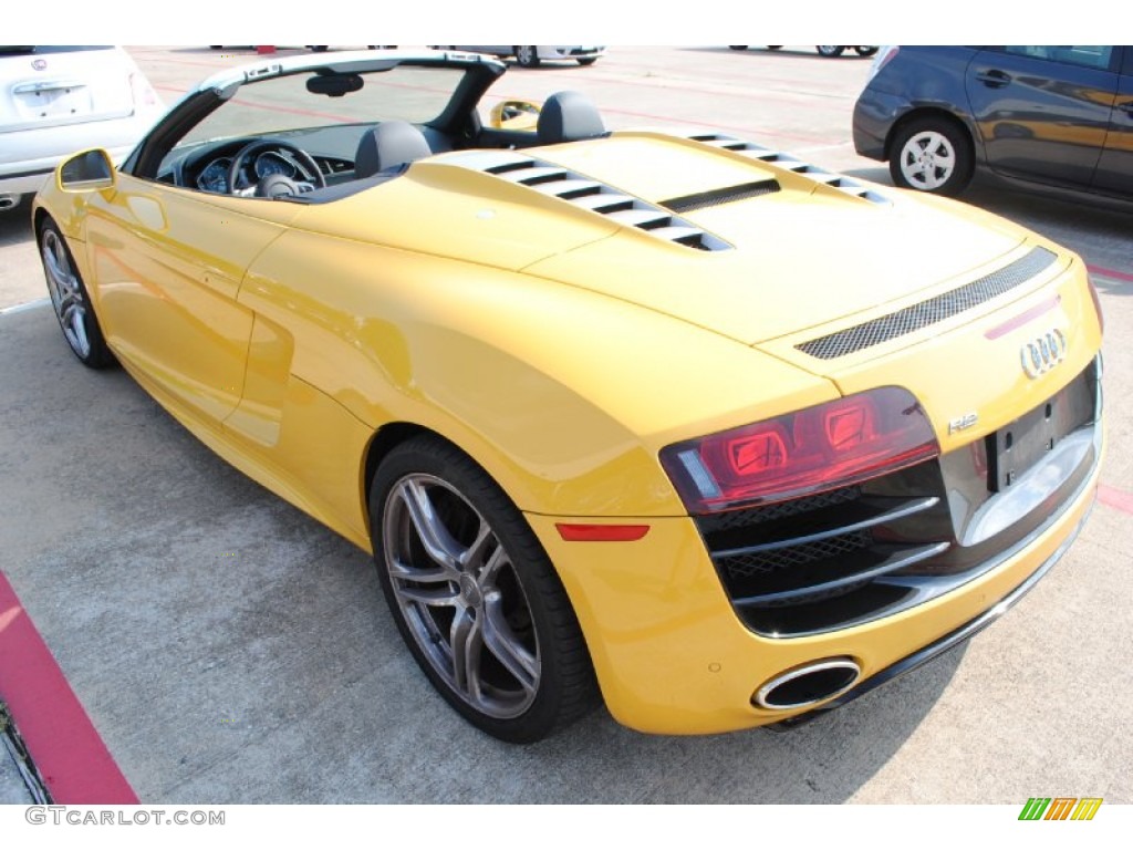 Audi Exclusive Custom Color Speed Yellow 2011 Audi R8 Spyder 5.2 FSI quattro Exterior Photo #85153610