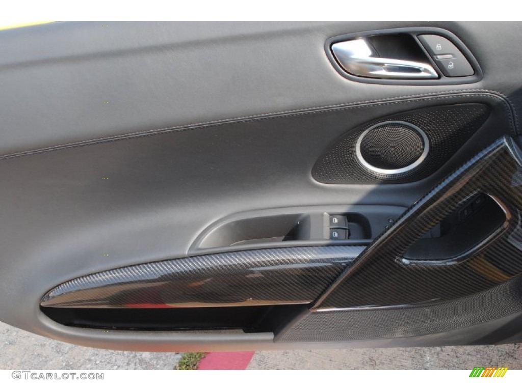 2011 Audi R8 Spyder 5.2 FSI quattro Black Fine Nappa Leather Door Panel Photo #85153751