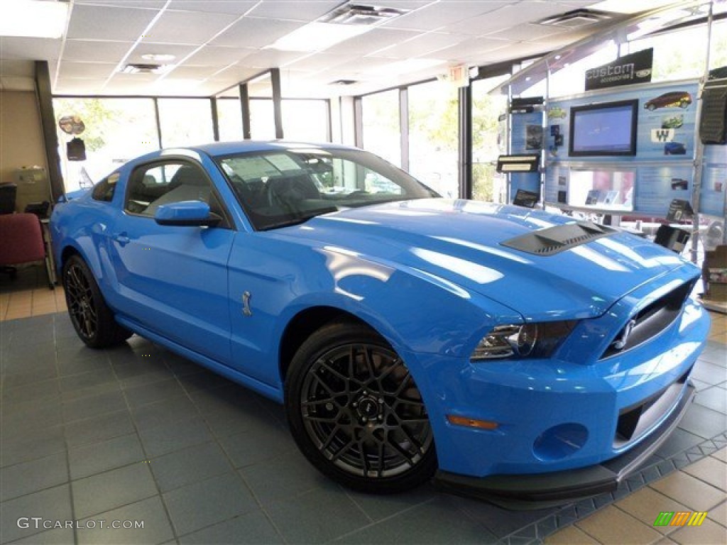 Grabber Blue 2014 Ford Mustang Shelby GT500 SVT Performance Package Coupe Exterior Photo #85153853