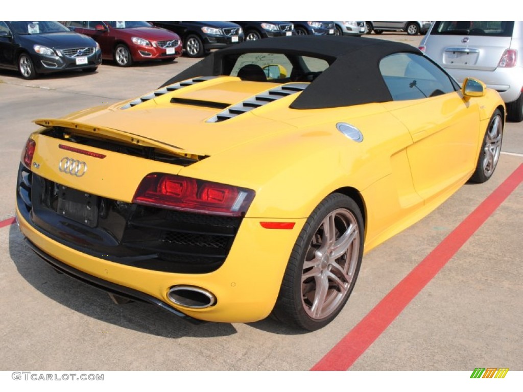 Audi Exclusive Custom Color Speed Yellow 2011 Audi R8 Spyder 5.2 FSI quattro Exterior Photo #85154219