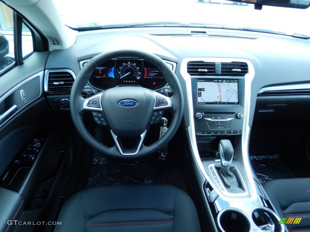 2014 Ford Fusion SE EcoBoost Charcoal Black Dashboard Photo #85154630