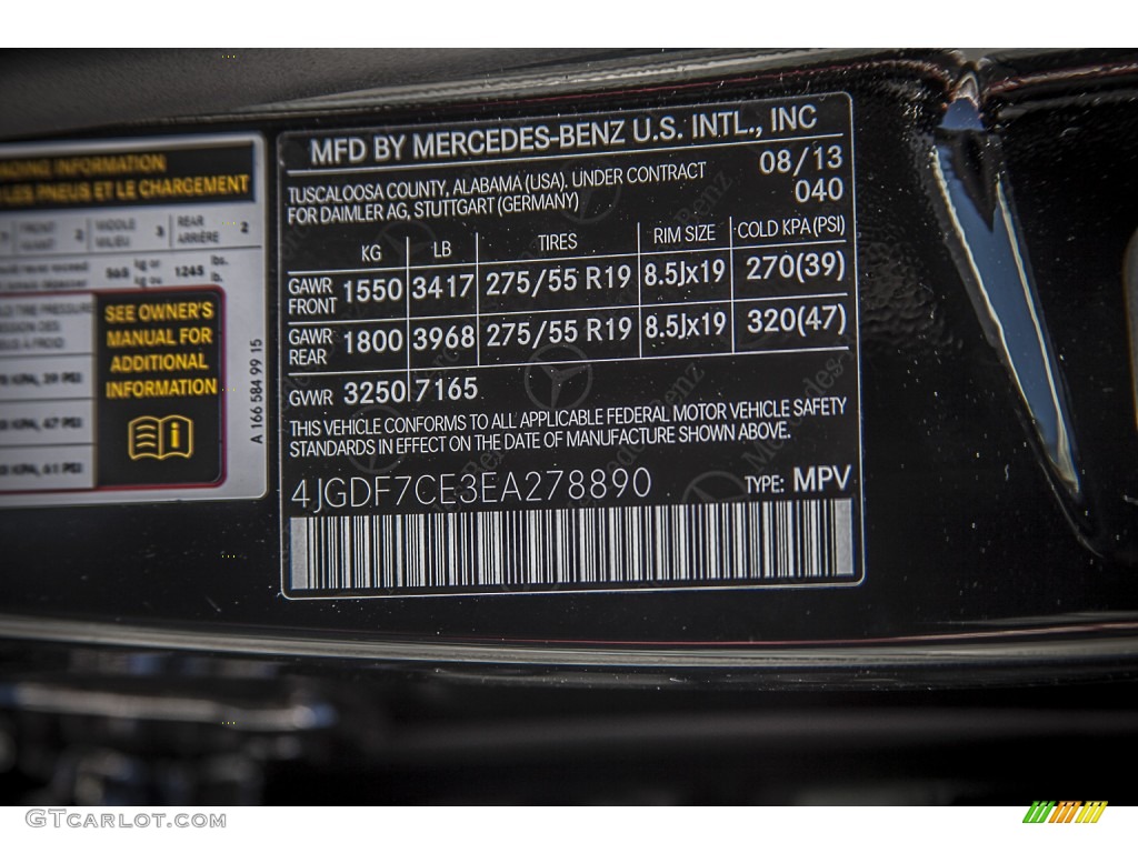 2014 GL Color Code 040 for Black Photo #85154965