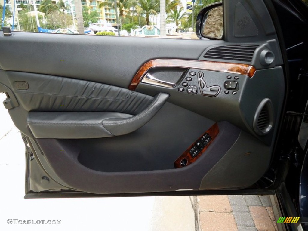 2003 Mercedes-Benz S 55 AMG Sedan Charcoal Door Panel Photo #85155725