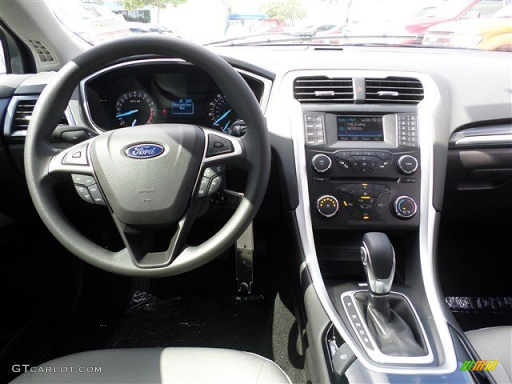 2014 Ford Fusion S Earth Gray Dashboard Photo #85157609