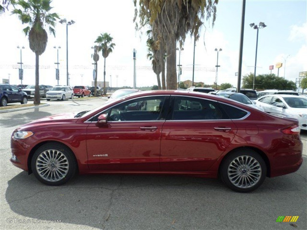 Ruby Red 2014 Ford Fusion Hybrid Titanium Exterior Photo #85159493