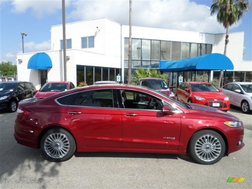 Ruby Red 2014 Ford Fusion Hybrid Titanium Exterior Photo #85159586