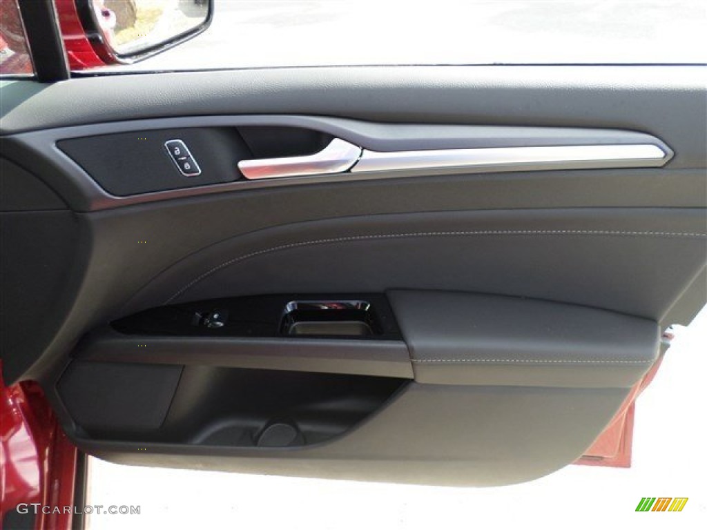 2014 Ford Fusion Hybrid Titanium Charcoal Black Door Panel Photo #85159658