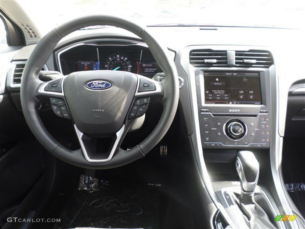2014 Ford Fusion Hybrid Titanium Charcoal Black Dashboard Photo #85159766