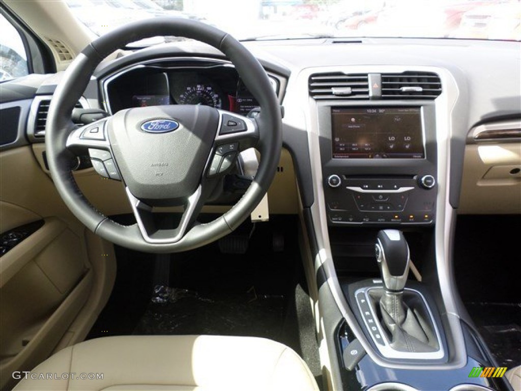 2014 Ford Fusion SE EcoBoost Dune Dashboard Photo #85162349