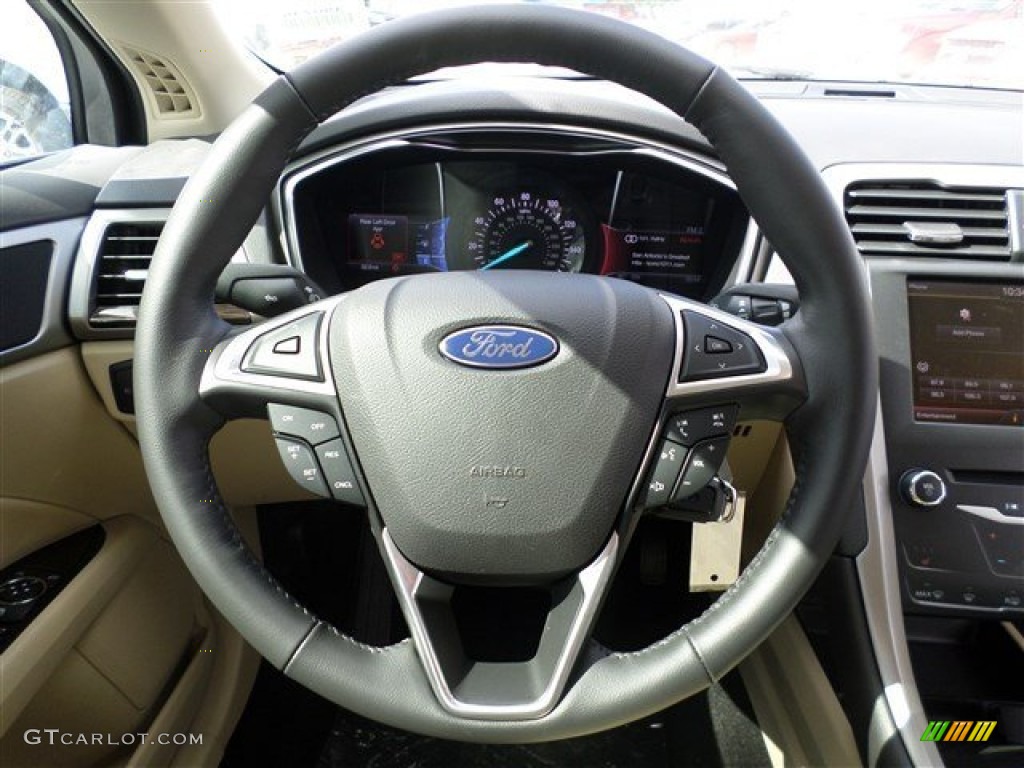 2014 Ford Fusion SE EcoBoost Dune Steering Wheel Photo #85162370