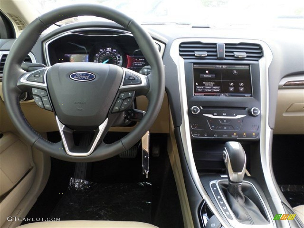 2014 Ford Fusion SE EcoBoost Dune Dashboard Photo #85162886