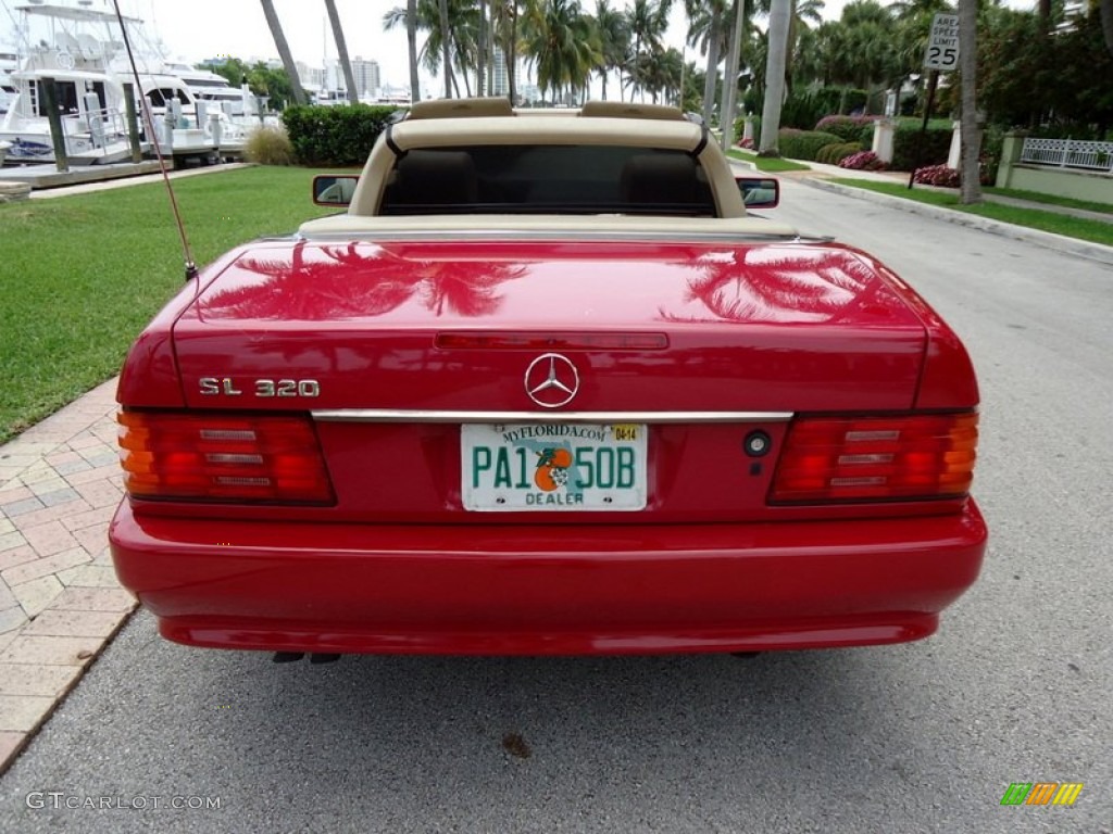 1994 SL 320 Roadster - Imperial Red / Beige photo #2