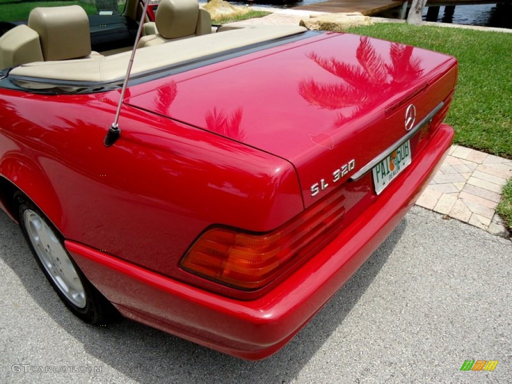 1994 SL 320 Roadster - Imperial Red / Beige photo #34