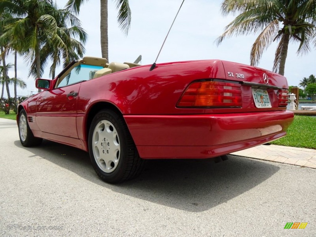 1994 SL 320 Roadster - Imperial Red / Beige photo #36