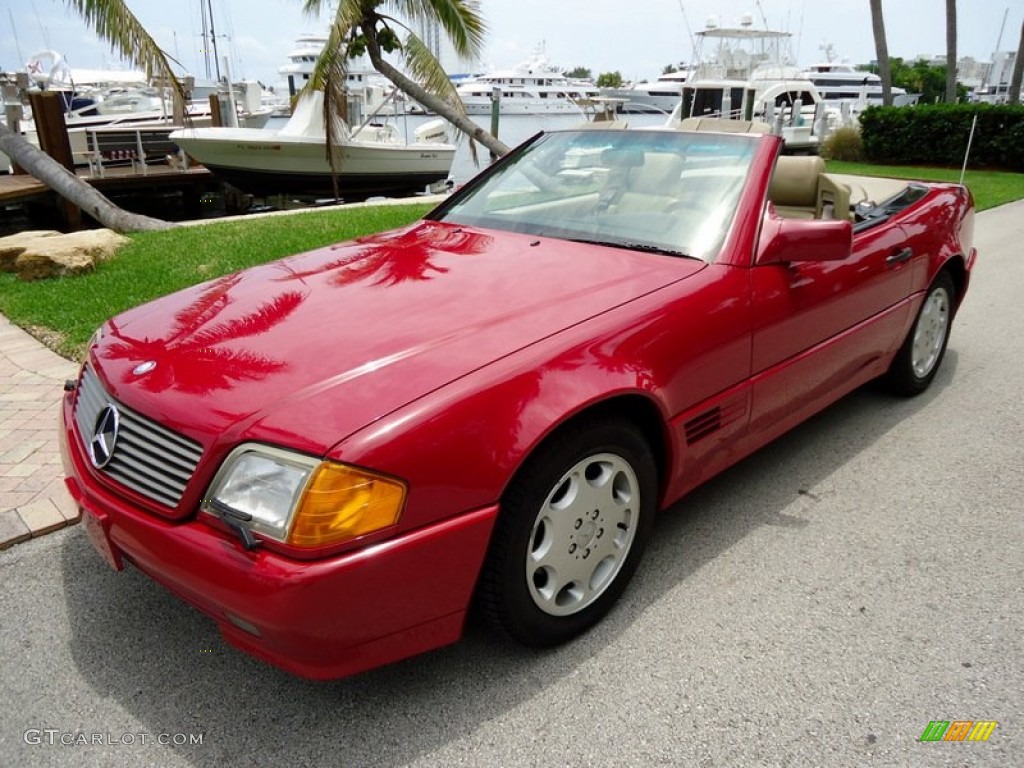 1994 SL 320 Roadster - Imperial Red / Beige photo #38