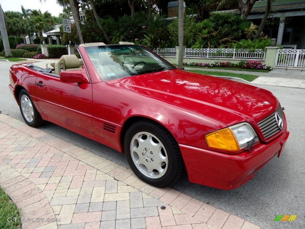 1994 SL 320 Roadster - Imperial Red / Beige photo #40